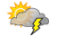 Mostly cloudy with thundershowers