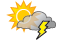 Partly sunny with thundershowers