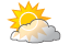 Mostly cloudy